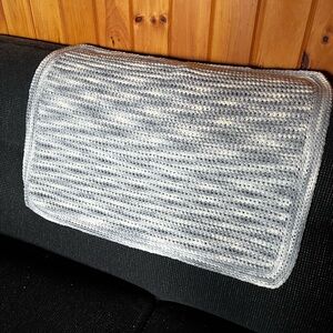 Gray and White crocheted Blanket